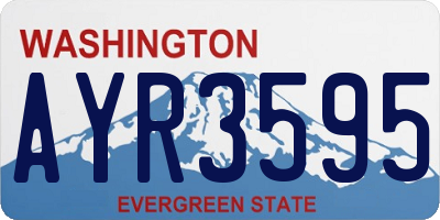 WA license plate AYR3595