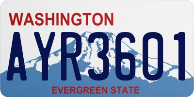 WA license plate AYR3601