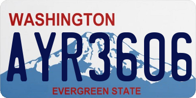 WA license plate AYR3606