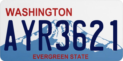 WA license plate AYR3621