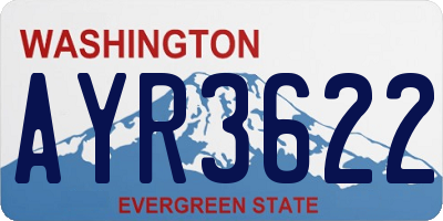 WA license plate AYR3622
