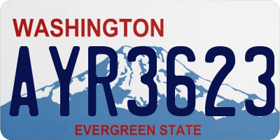 WA license plate AYR3623
