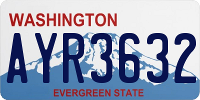 WA license plate AYR3632