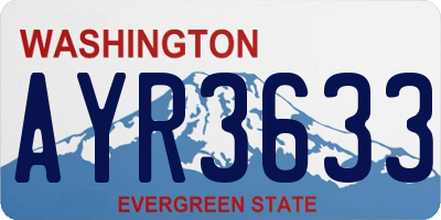 WA license plate AYR3633