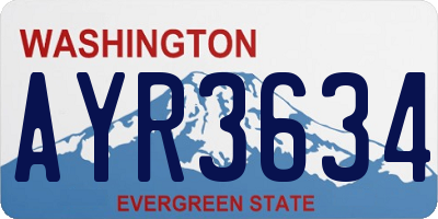 WA license plate AYR3634