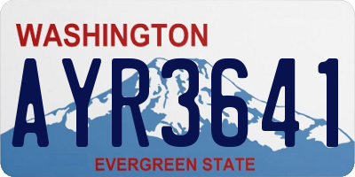 WA license plate AYR3641
