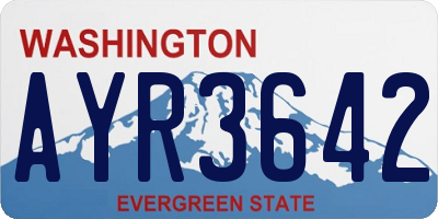 WA license plate AYR3642