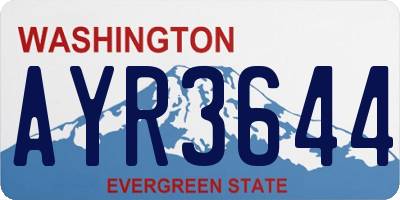 WA license plate AYR3644