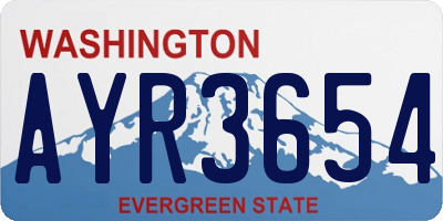WA license plate AYR3654