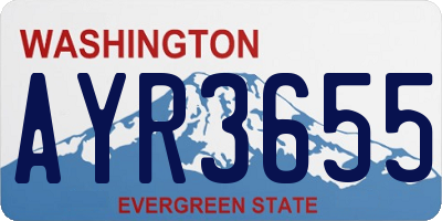 WA license plate AYR3655