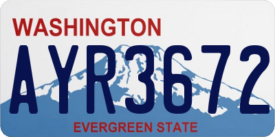 WA license plate AYR3672