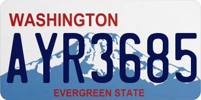 WA license plate AYR3685
