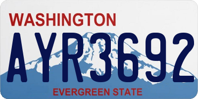 WA license plate AYR3692