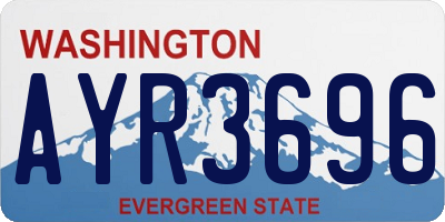 WA license plate AYR3696
