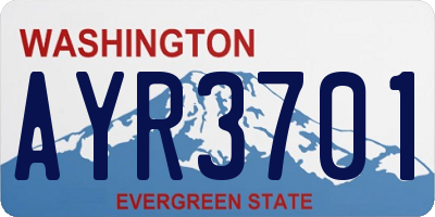 WA license plate AYR3701