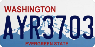 WA license plate AYR3703
