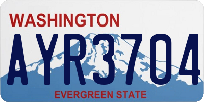 WA license plate AYR3704