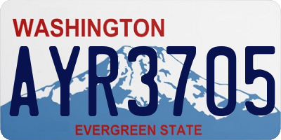 WA license plate AYR3705