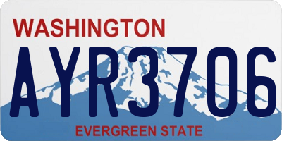 WA license plate AYR3706