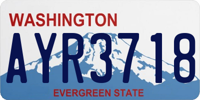 WA license plate AYR3718