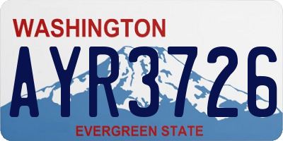 WA license plate AYR3726