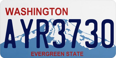 WA license plate AYR3730