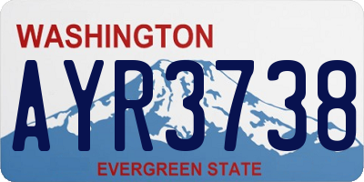WA license plate AYR3738