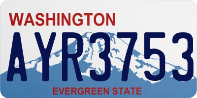 WA license plate AYR3753