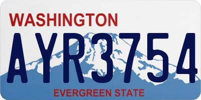 WA license plate AYR3754