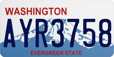 WA license plate AYR3758