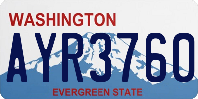 WA license plate AYR3760