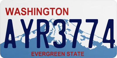 WA license plate AYR3774