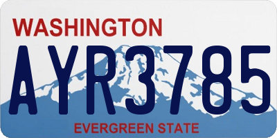 WA license plate AYR3785
