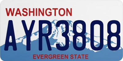 WA license plate AYR3808