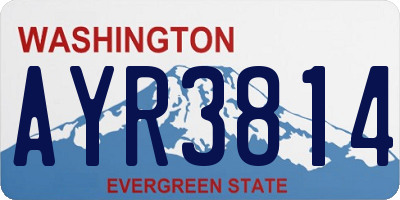 WA license plate AYR3814