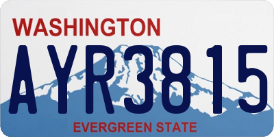 WA license plate AYR3815