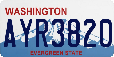 WA license plate AYR3820