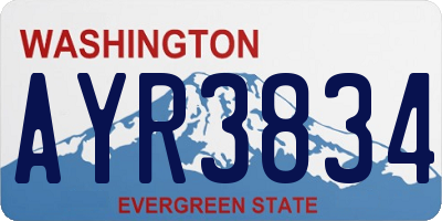 WA license plate AYR3834