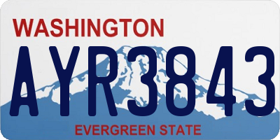 WA license plate AYR3843