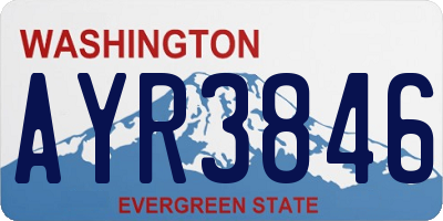 WA license plate AYR3846