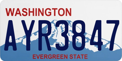 WA license plate AYR3847