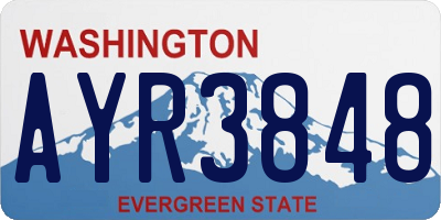 WA license plate AYR3848