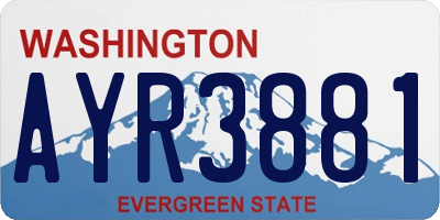 WA license plate AYR3881