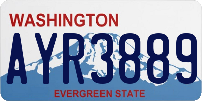 WA license plate AYR3889