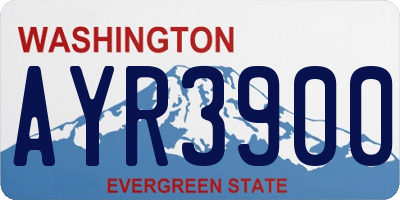 WA license plate AYR3900
