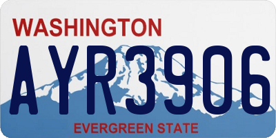 WA license plate AYR3906
