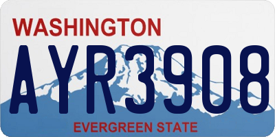 WA license plate AYR3908