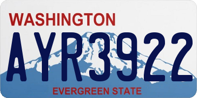 WA license plate AYR3922