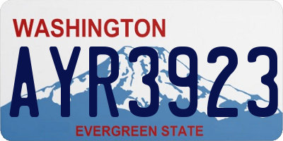WA license plate AYR3923