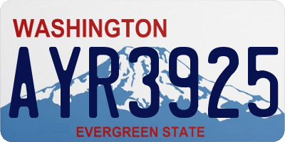 WA license plate AYR3925